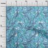 oneOone Cotton Flex Light Blue Fabric Tropical Leaf Dress Material Fabric Print Fabric By The Yard 40 Inch