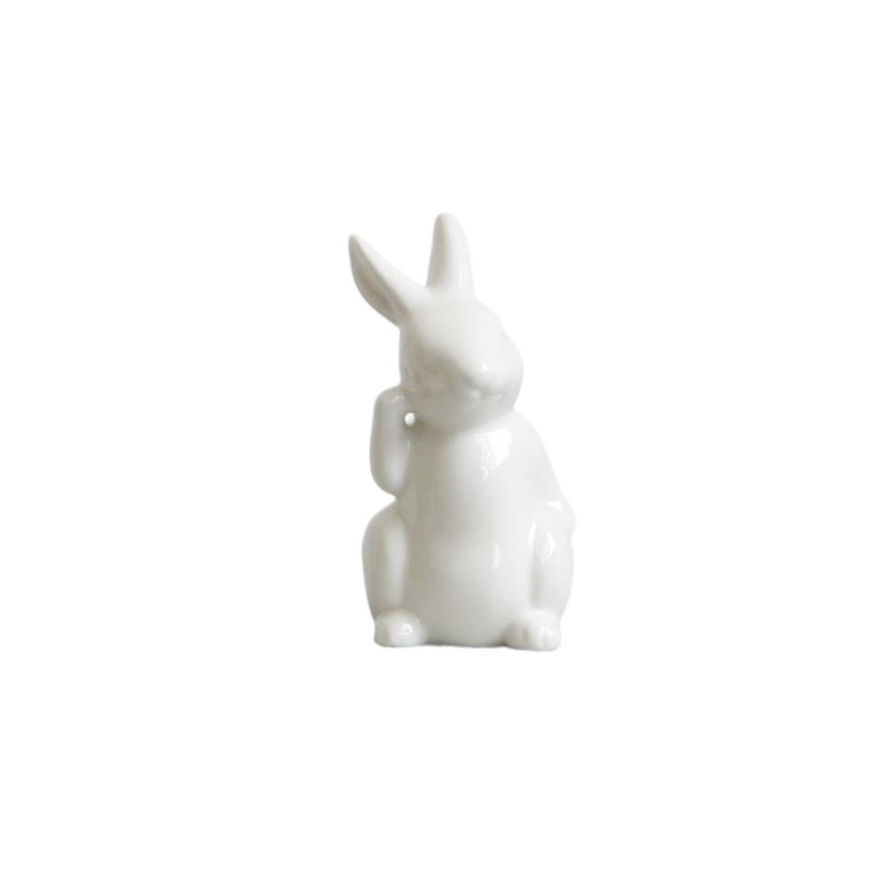 Cute Bunny Statue Simple Rabbit Model Micro Landscape Animal Sculpture  Cabinet