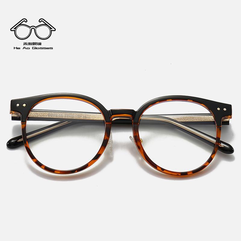 Retro Plate Round Frame Men And Women 90 Pin Feet Anti-Blue Light Glasses Frame Myopia Can Be Matched