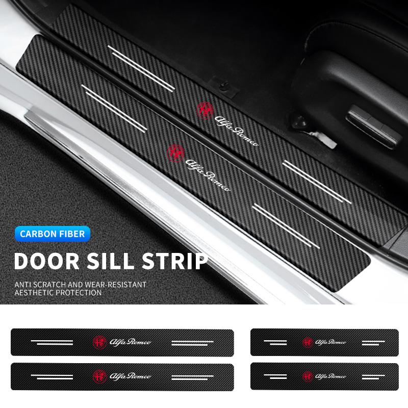 4Pcs Car Threshold Door Sill Protector Anti Scratch For Alfa Romeo Giulietta GT 159 147 156 Mito Brera Giulia F1 Stelvio Volan neg855
