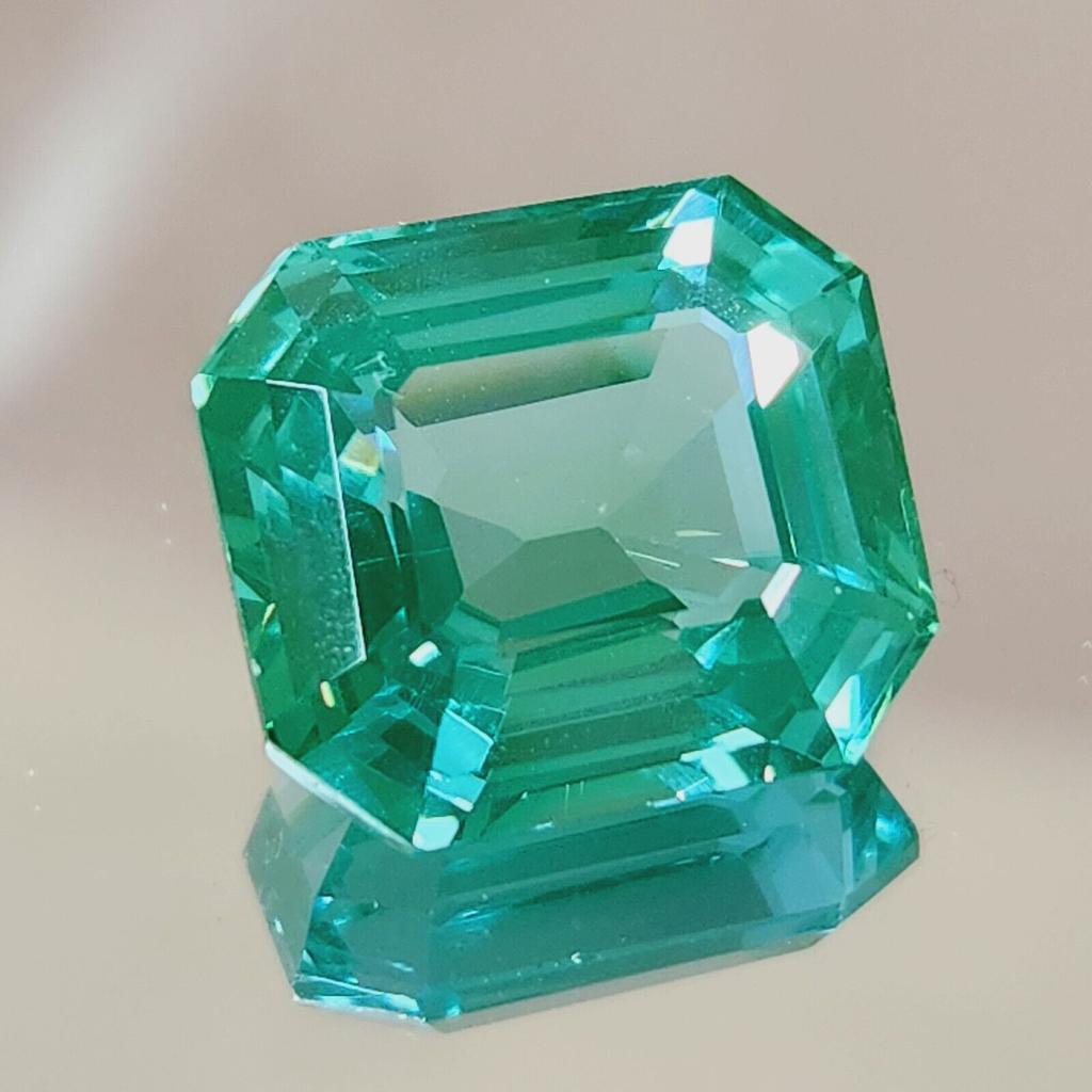 Natural Flawless Green Parti Sapphire Loose Asscher Cut Gemstone 15x13 MM