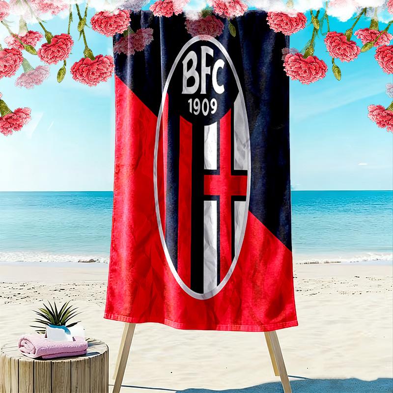 Bologna FC 1909 Печатное пляжное полотенце, Большое мягкое быстросохнущее полотенце для пляжа, кемпинга, плавания