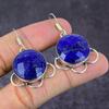 Лазурит Драгоценный камень 925 Стерлинговое серебро Подарок Ювелирное изделие Серьга 1.77"