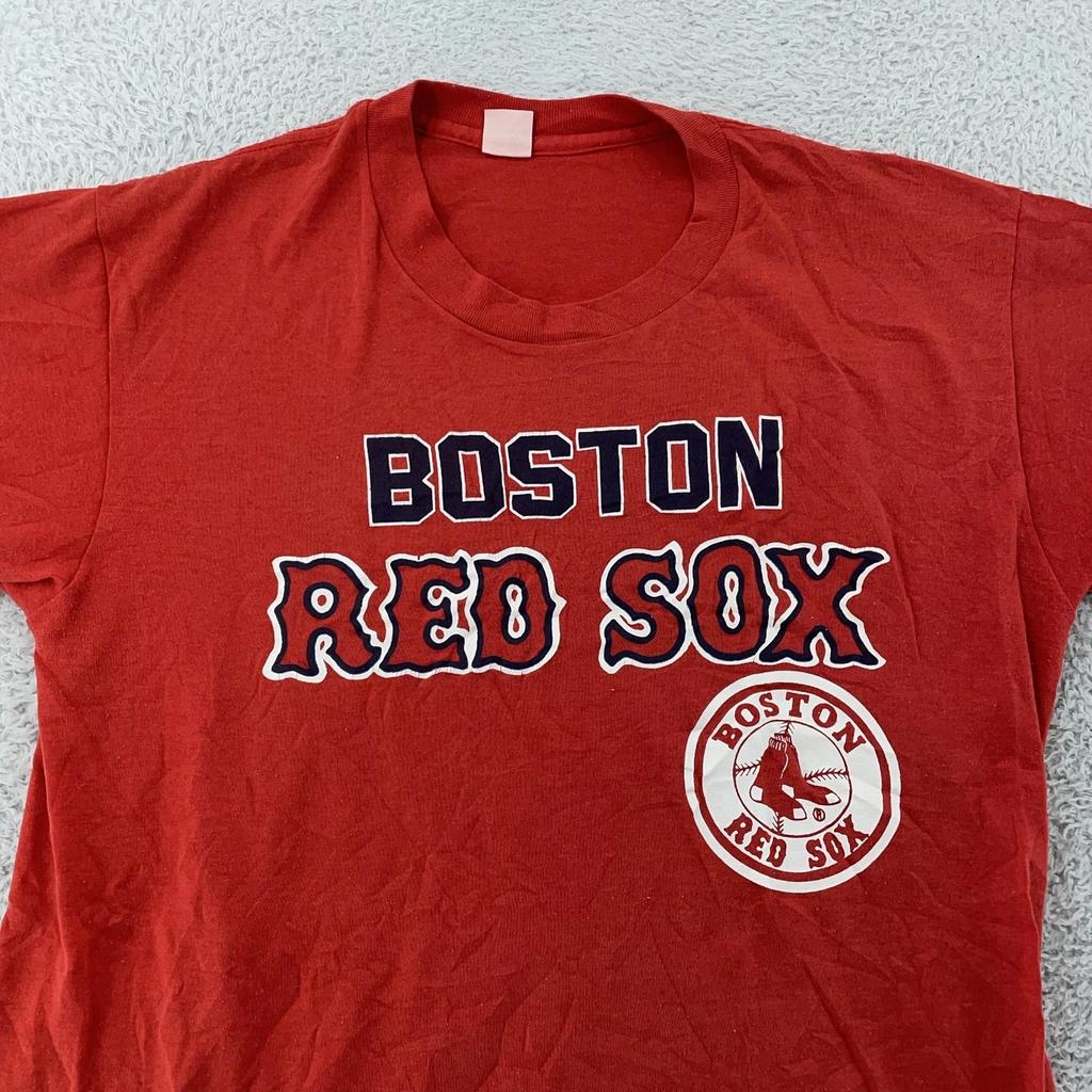 Винтажная футболка Boston Red Sox 80-х, размер S, красная, MLB, бейсбол