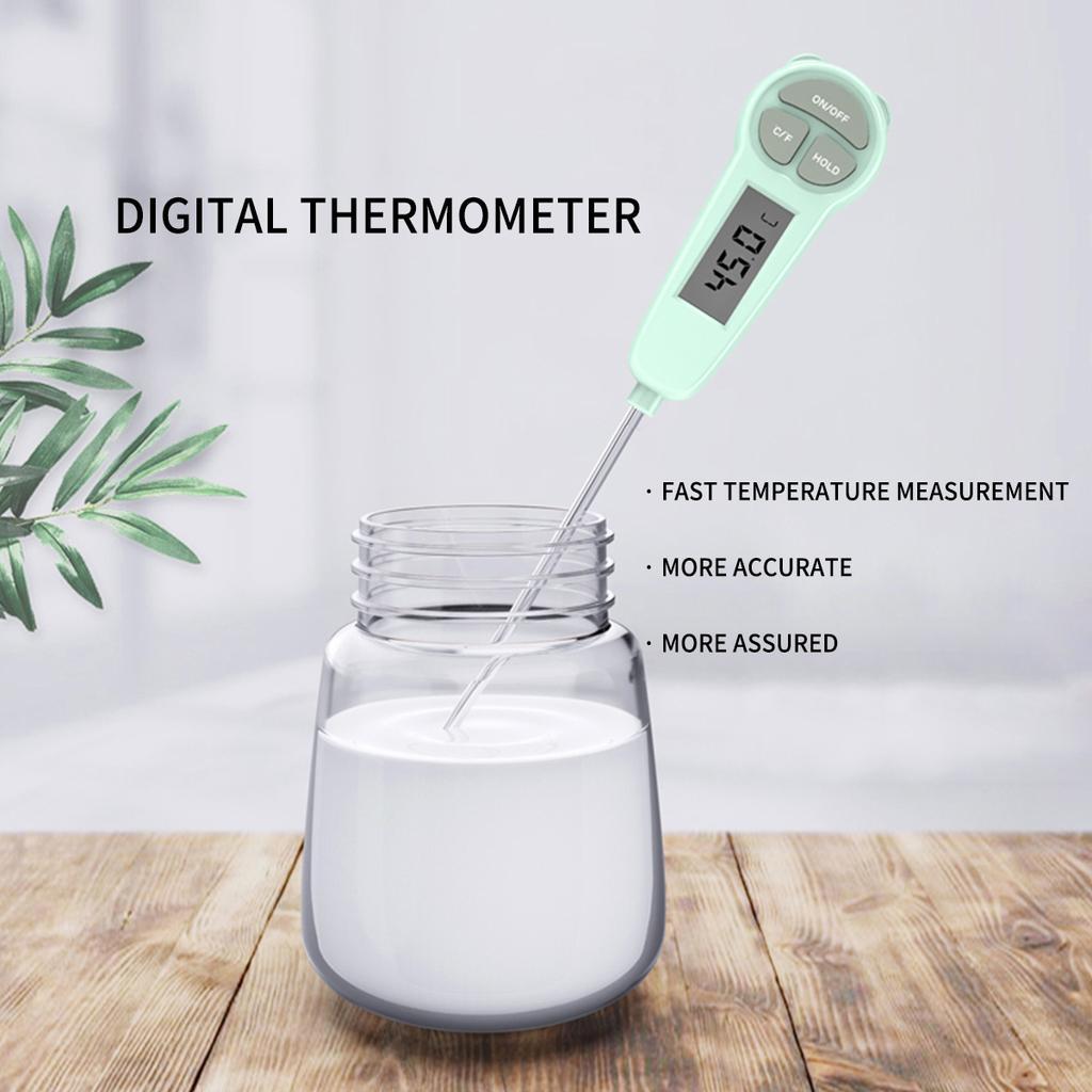 Baby Food Thermometer Baby Bottle Thermometer Bath Water Thermometer 304 Stainless Steel with LCD Display Digital Thermometer