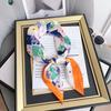 Spring and Summer Simulated Silk Small Square Scarf Female Hyunya Style Flower Scarf New Versatile Sunscreen Decorative Scarf