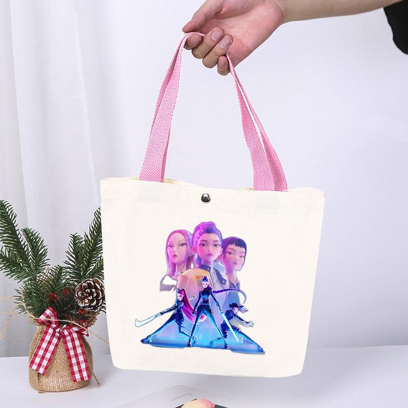 K-Pop Anime Cartoon Printed Student Large Capacity Portable Shoulder Bag Casual Canvas Bag