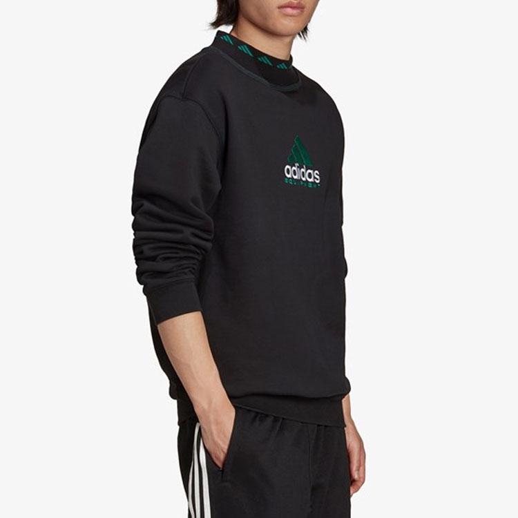 Adidas Originals EQT Logo Embroidered Sport Crew Neck Sweatshirt Men Sweatshirt Black HG8096