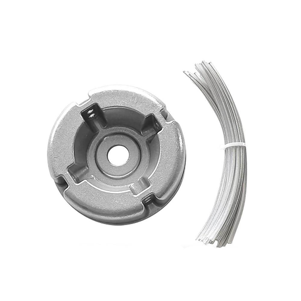 niversal Aluminum Alloy Lawn Mower Head with Nylon Steel Lawn Mowing Line, Lawn Mower Replacement Parts