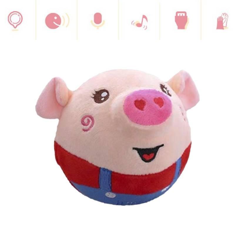 Очаровательная прыгающая игрушка-поросенок из плюшевой ткани и с успокаивающей музыкой для младенцев и малышей