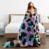 Leopard Texture Blanket Quality Soft  Throw Blanket Autumn Girls Boys Couch Chair Fluffy Bedspread