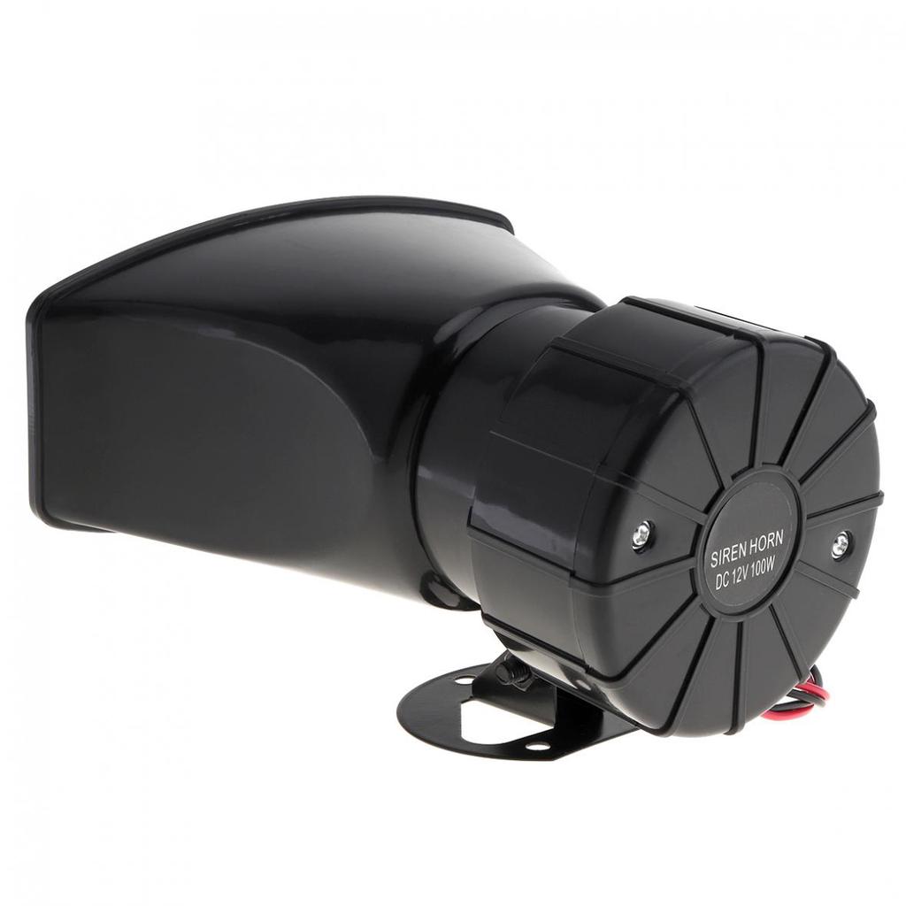 1Pcss 12V 100W 7 Sounds Loud Car Warning Alarm Police Fire Siren Horn Speaker with Remote Controller