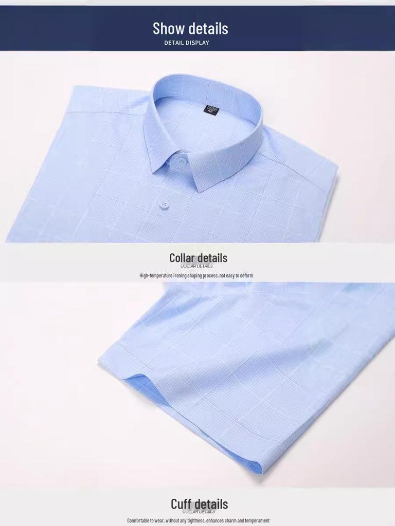 Мужская рубашка мятно-зеленого цвета с коротким рукавом, не требующая глажки, в стиле business casual