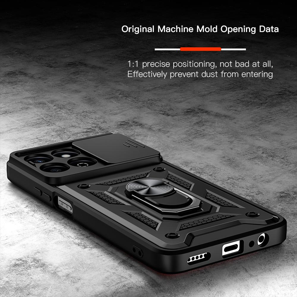 Keysion Shockproof Case Honor For 200 Smart 5g Siliconepc Slide Camera Protection Ring Stand Phone Cover For Huawei Honor X7c