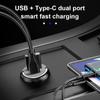 SEAMETAL Car Charger 12V USB Auto Phone Charging Mini Cigarette Lighter Charger USB Type-C Fast Charging For Camera DVR Phone
