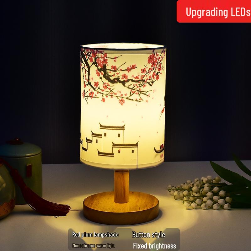 Retro Chinese-Style LED Desk Lamp: Artistic Bedside Night Light