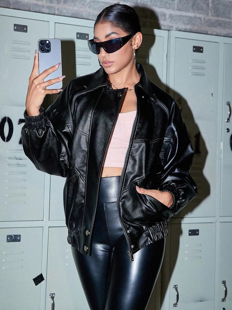 Rose Beauty A Street косой карман с заниженной молнией на плече из искусственной кожи зимняя байкерская куртка