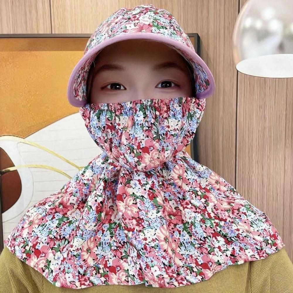 Anti-UV Tea Picking Cap Wide Brim Sunscreen Hat Casual Women's Ponytail Hat Outdoor