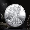 Statue of Liberty Commemorative Medal Round Silver Color 2024 American Spreading Wings Eagle Metal Collection Coin Festival Keepsake Gift
