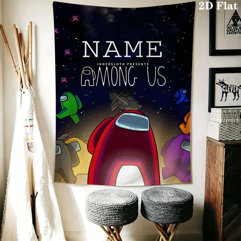 Custom Among Us Wall Hanging Printed Fabric Blanket Decorative Tapestries for Bedroom Living Room Home Decor