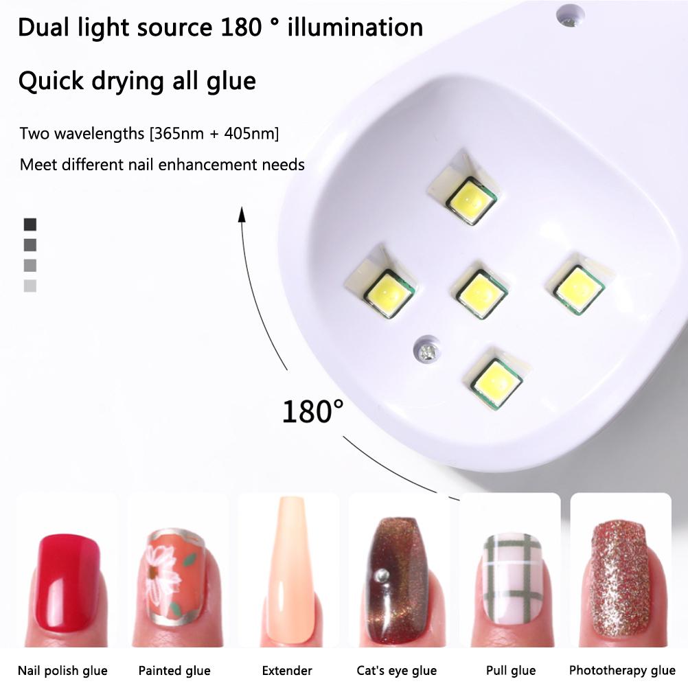 Беспроводная ручная светодиодная лампа для ногтей Мини УФ-лампа для ногтей Портативная перезаряжаемая сушилка для ногтей Лак для ногтей