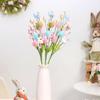 Пасхальные искусственные цветы Пасхальное красочное украшение в виде яйца DIY букет для вечеринки с подвесками в виде кролика и яйца Весеннее украшение для дома, центральный элемент для стола