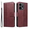 Для Oppo Reno14 5G (Китай)/Oppo Reno14 F 5G/Oppo Reno14 5G (Глобальный) Кожаный чехол-кошелек-подставка с тиснением в виде сетки, чехол для телефона с ремешком