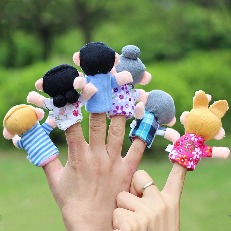 6Pcs/Lots Family Finger Puppet Toy New Plush 7.5CM Fun Family Interactive Game Prop Toy