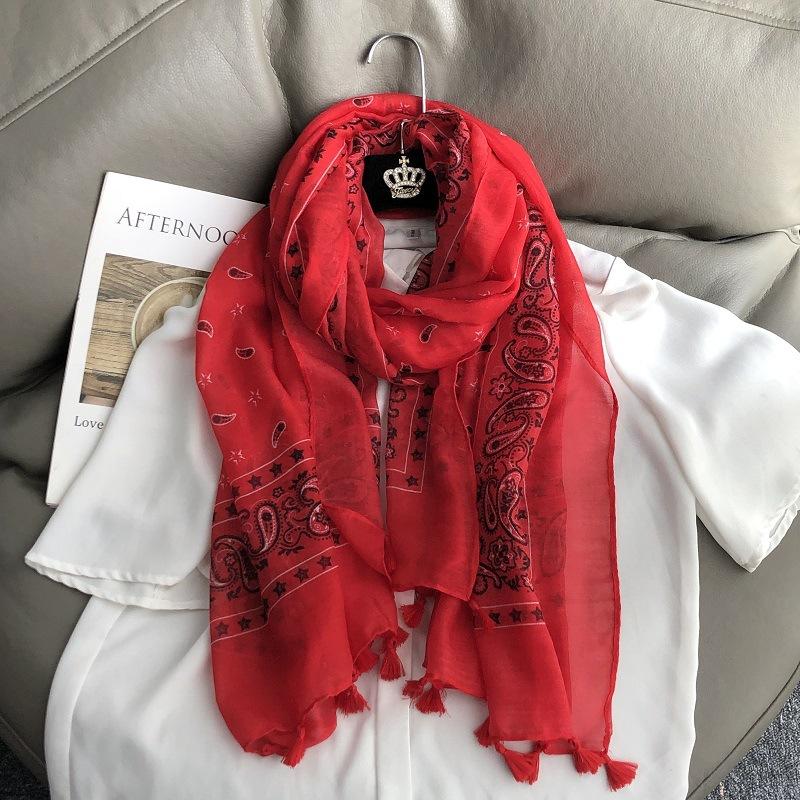 36 Designs Floral Print Voile Tassel Viscose Shawl Scarf Soft Thin Wrap Pashmina Headband Bufandas Muslim Hijab Sjaal 180*90Cm