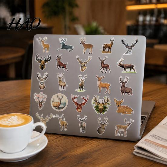 Deer Stickers 50 Pcs Stickers, Waterproof PVC Decals, Forest Animal Creative Crafting Decorative for Scrapbooking, Cup, Laptop, Mobile Phone,