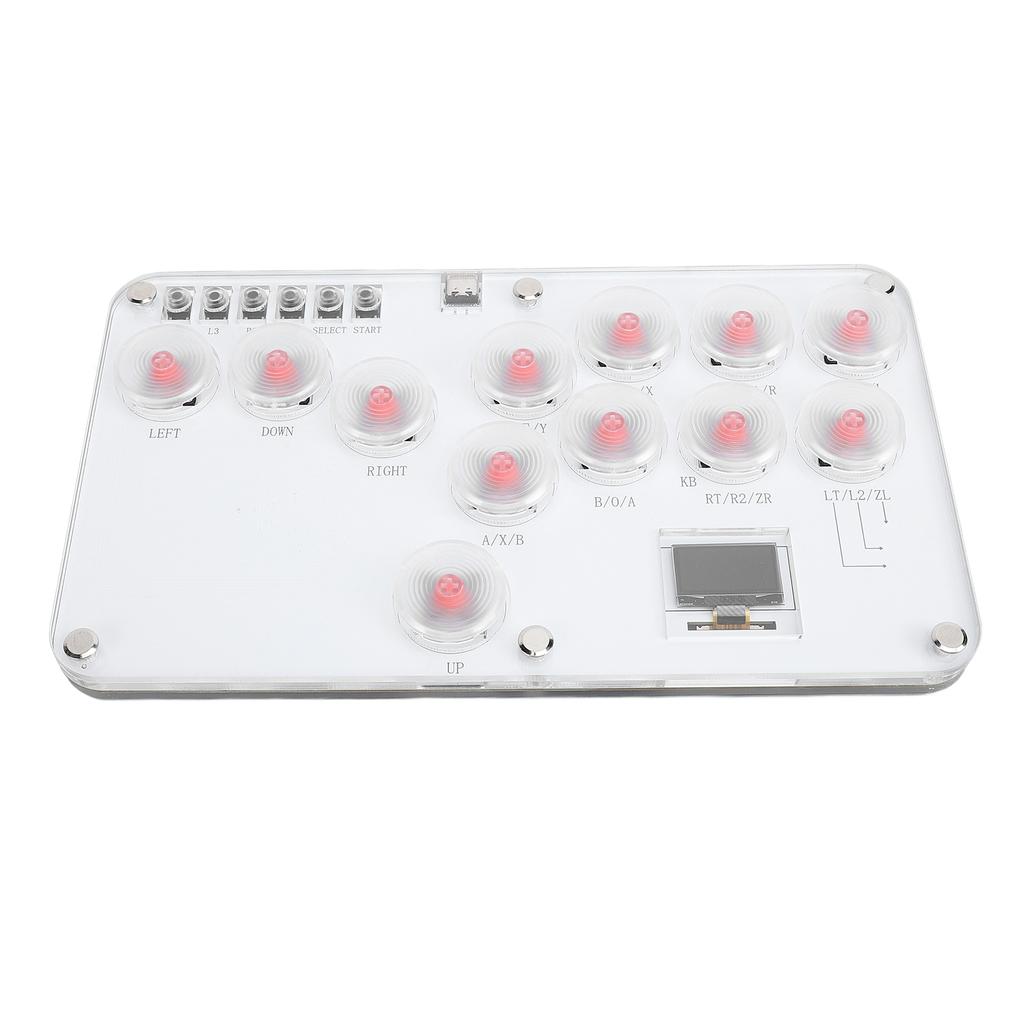 Игровой контроллер без рычага, акриловый, 12 клавиш, самодельный боевой контроллер без рычага с пользовательским RGB и Turb