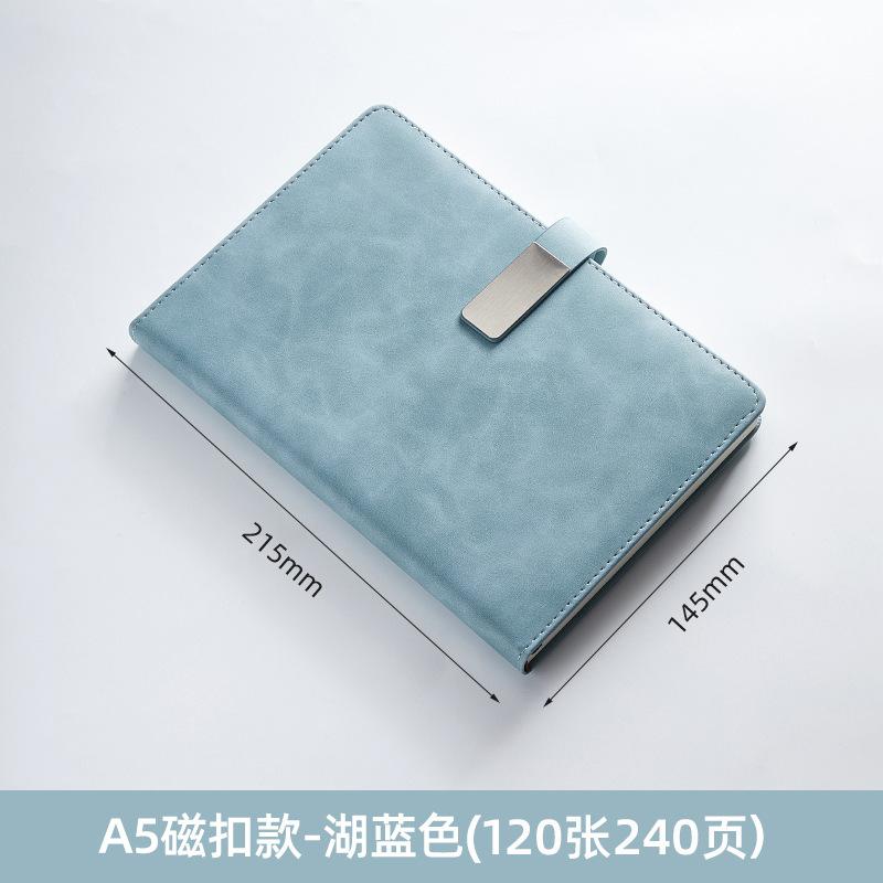 Customized A3 Hardcover Leather Bound Notebook with Logo Buckle 100 Sheets Thermal Binding for Office Business Meetings Record