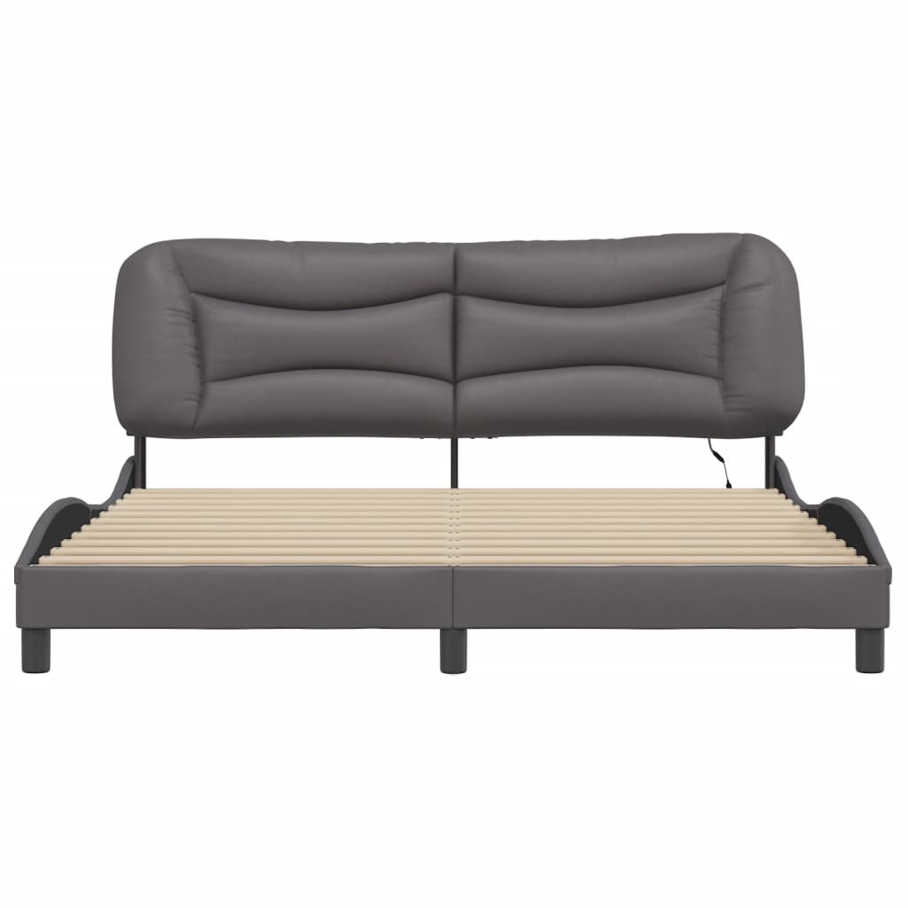 LED Bed Frame without Mattress Hvar Gray 180x200 cm