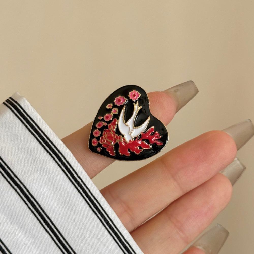 Luxury Enamel Ring Vintage Chunky Ring Personality Retro Drip Oil Ring Jewelry Gift