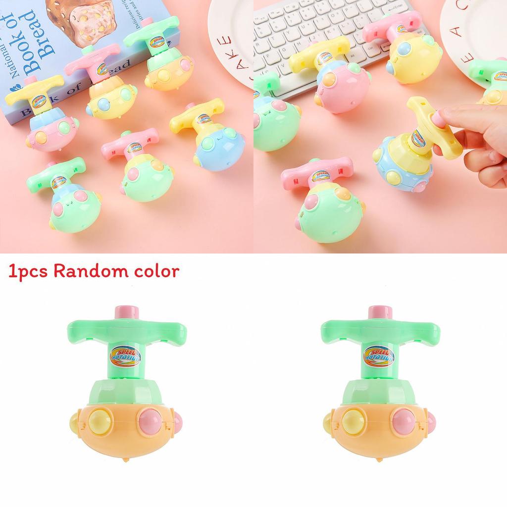 Candy Colored Press Type Rotating Gyroscope With Lighting Function Children Toy For Kids And Students