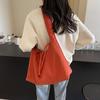 Fashion Drawstring Canvas Bag Women's New Large-capacity Casual Shoulder Bag College Students Class Universal Messenger Bag