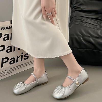Туфли Мэри Джейн на плоской подошве, женские, новые летние, французский вечерний бриз, нежные, подходящие к юбке, с мелким вырезом, с мягкой подошвой, туфли-бини