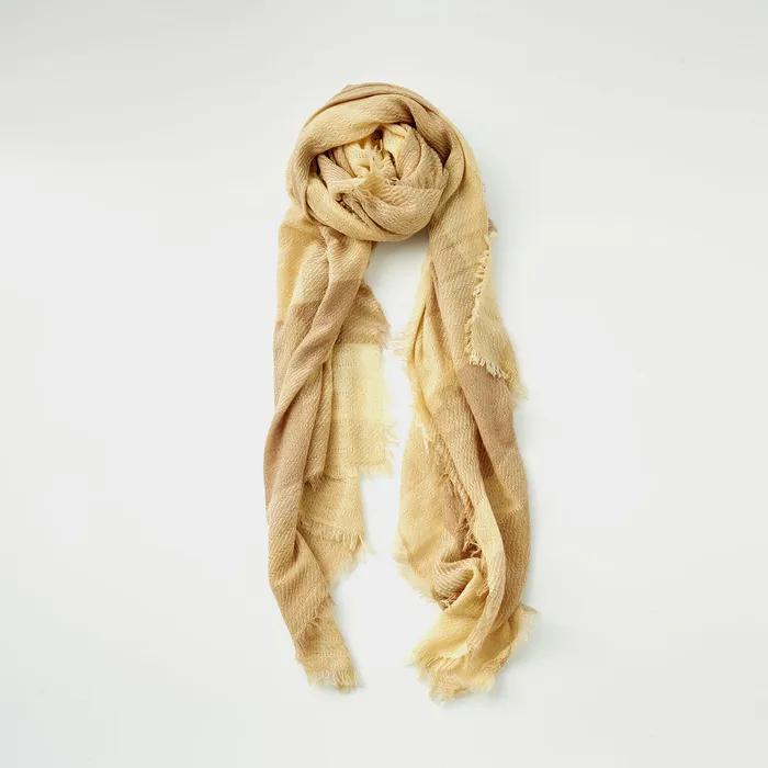 Check pattern shawl_Yellow