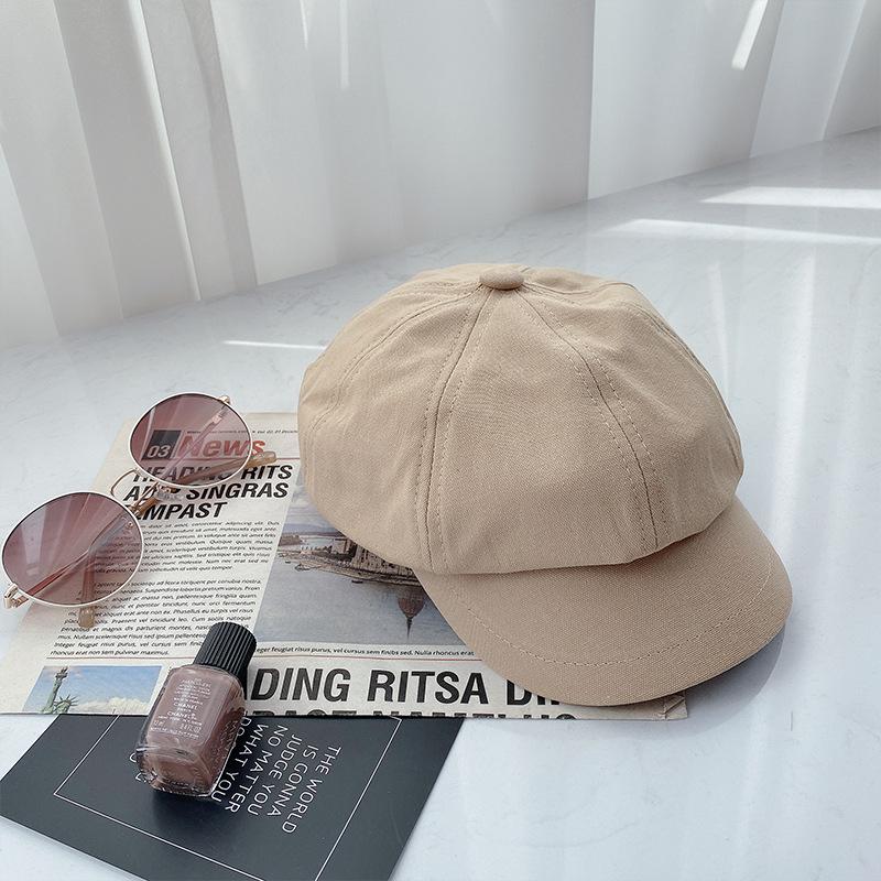 Осенне-зимняя черная восьмиугольная шляпа женская, берет с высокой стоимостью, кепка, для маленького лица и большого обхвата головы, шляпа газетчика