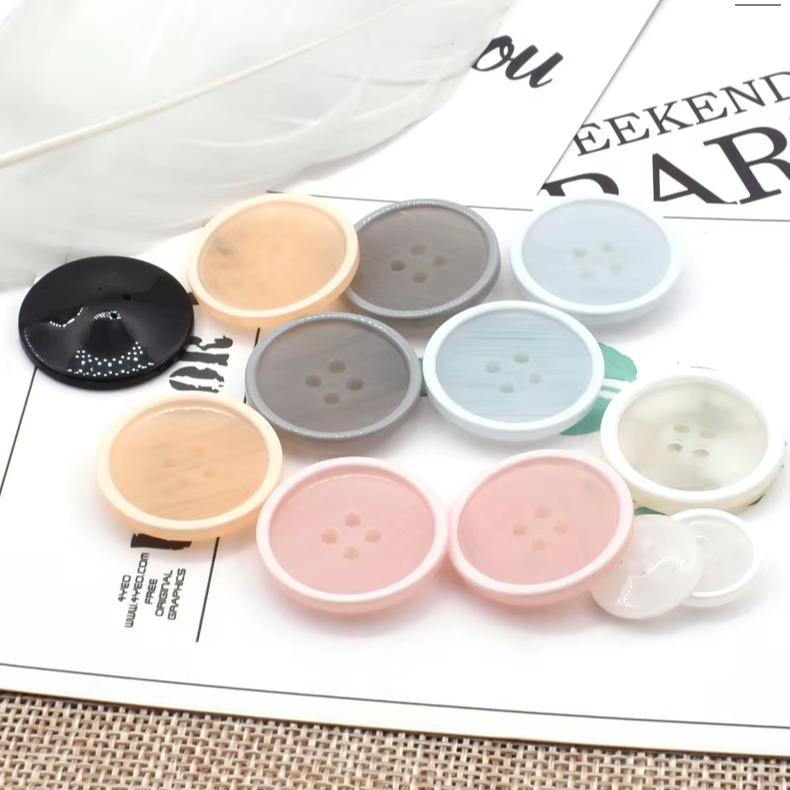10 шт./пакет Красивые 4-дырочные пуговицы 15/20 мм круглые вогнутые смоляные пуговицы юбка блузка швейные принадлежности