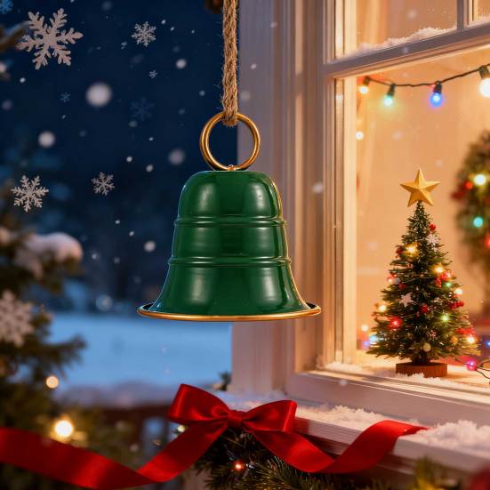 Деревенский Металлический Рождественский Колокольчик Большой Красный Зеленый Золотой Колокольчик Джингл Рождественская Елка Подвесной Декор Винтажный Ручной Работы Музыка Ветра для Елки Венка Дверного Декора