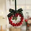Wreath Christmas Velvet Bow Bell Red Pine Cone Bell Pendant  Home Door Decorations