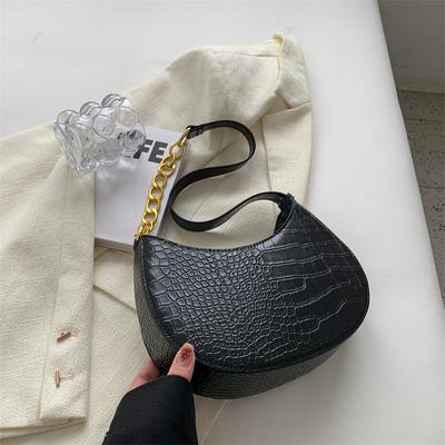 Новые женские сумки на одно плечо, однотонные, с цепочкой, текстурированные, универсальные, женская сумка, повседневная, женская сумка подмышкой