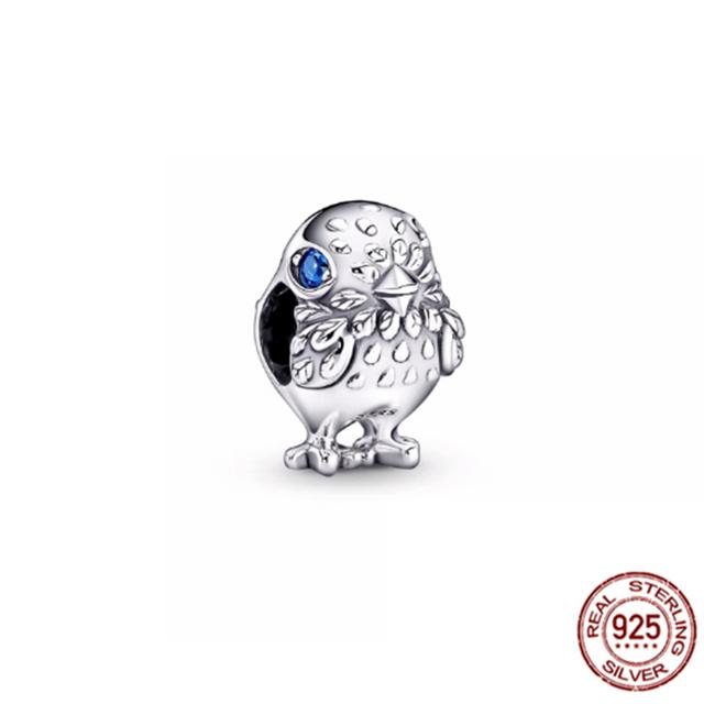 Очаровательная бусина подходит для оригинального браслета/серьг/ожерелья из стерлингового серебра 925 пробы, ювелирное украшение в виде гриба Нини, кролика, мудрой совы, лисы