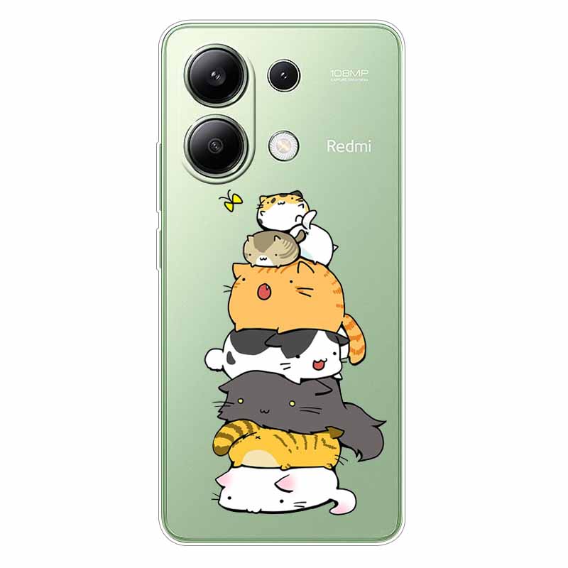 Для Xiaomi Redmi Note 13 4G Чехол ТПУ Прозрачный Мягкий Милый Рисунок Девочки Чехол Для Redmi Note 13 4G Чехол Note13 Прозрачный Силикон