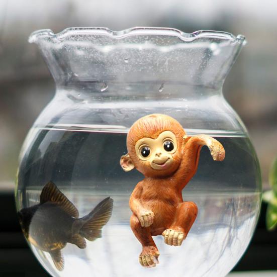 Фигурка обезьяны, реалистичный яркий внешний вид, мультяшная детальная высокая имитация смолы, мини-обезьяна, украшение для аквариума, украшение для аквариума