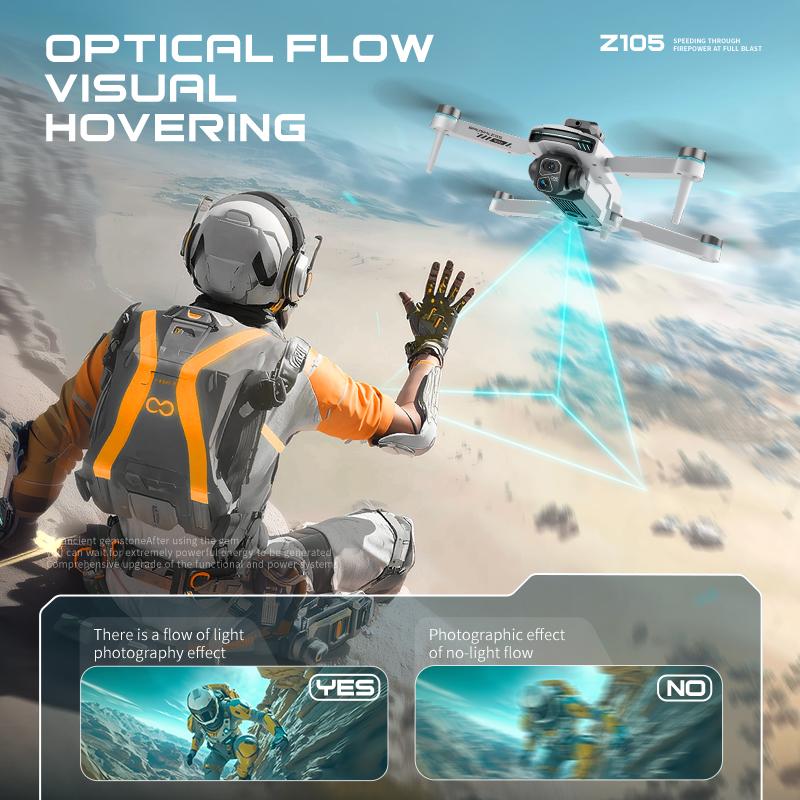 New Z105 Drone 4K Professional HD Dual Camera Optical Flow Positioning Photography Brushless Foldable Large Screen RC Quadcopter