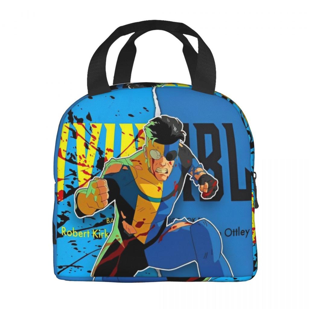 Invincible Hero Anime Cartoon Logo Product Insulated Lunch Bags For School Food Storage Bag Portable Thermal Cooler Lunch Boxes