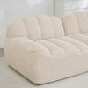 3-Seater Modular Sofa, Boneless Design made of 32D High-Density Foam, Deep Seat, Ideal for Living Room, Soft Fabric, Beige White