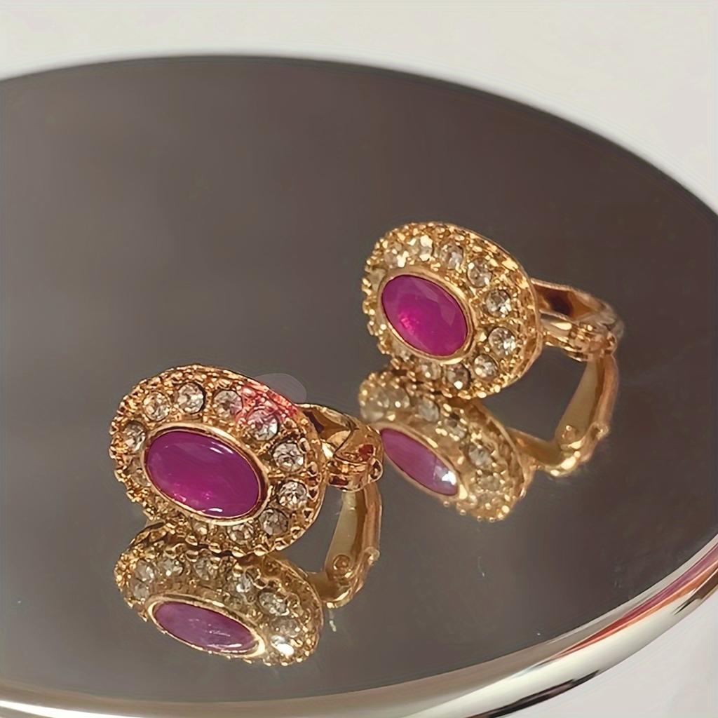 Винтажные зажимы для ушей, инкрустированные стразами и искусственными кристаллами, серьги из сплава, аксессуары для женщин, подходят для подарков